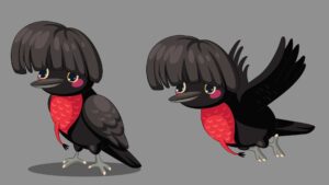 BLACK CHIDIYA BIRD CARTOON CHARACTER CJS15