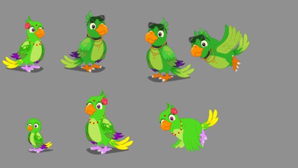 PARROTS BIRD CARTOON CHARACTER CJS6
