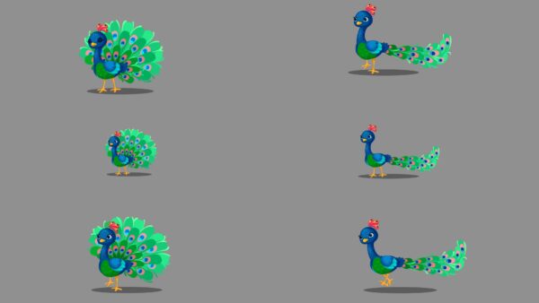 PEACOCK BIRD CARTOON CHARACTER CJS5
